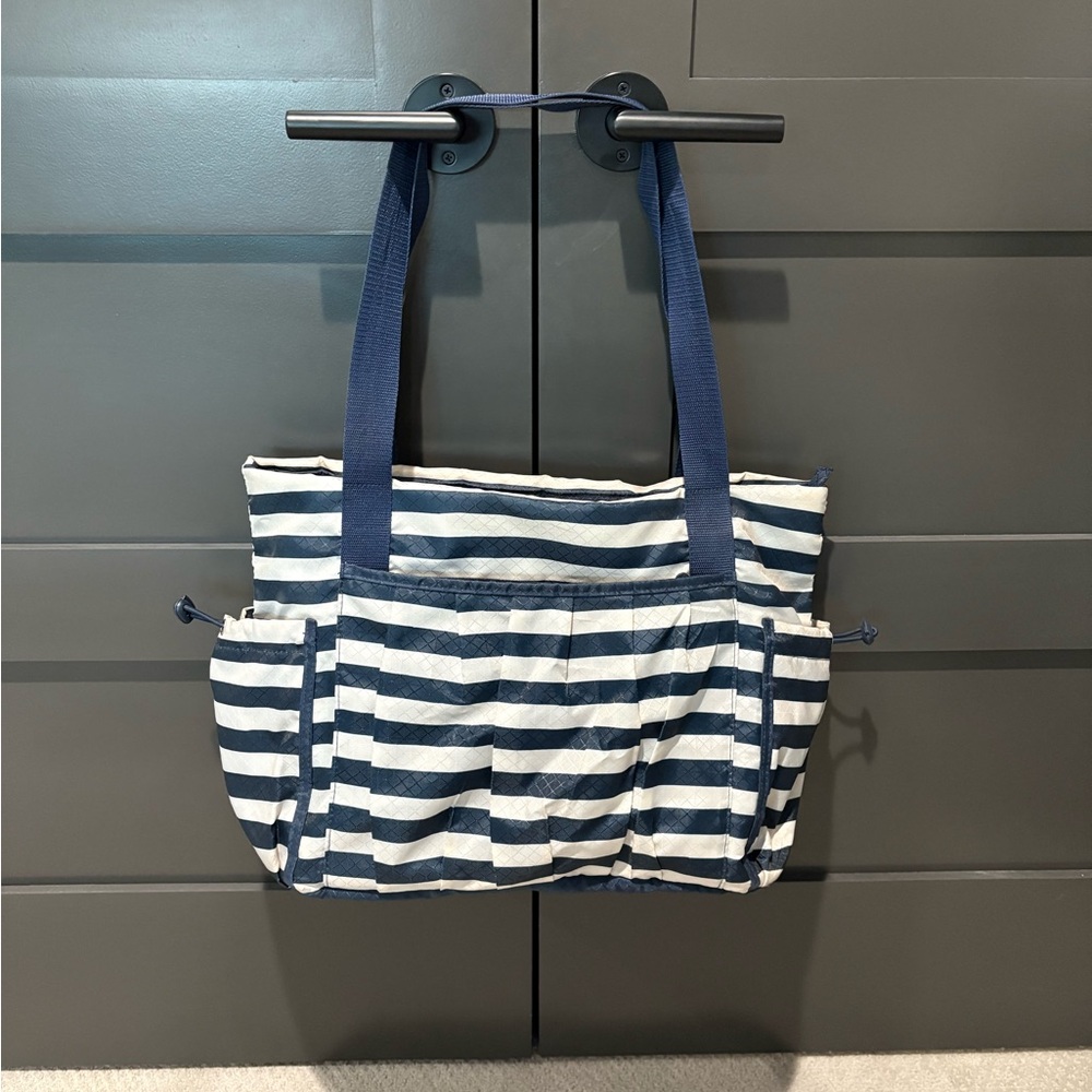 Thirty-One Navy and White Striped Shoulder Bag